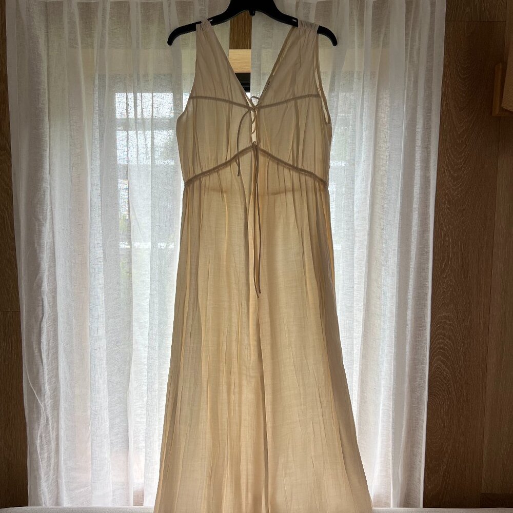 Frame | Cinched Crinkle Midi Dress - Picture 1 of 7